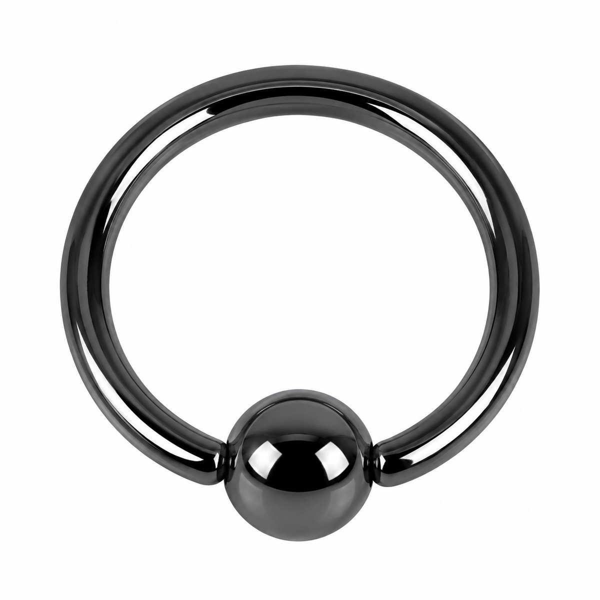 Black steel ball closure rings 1.2 or 1.6mm