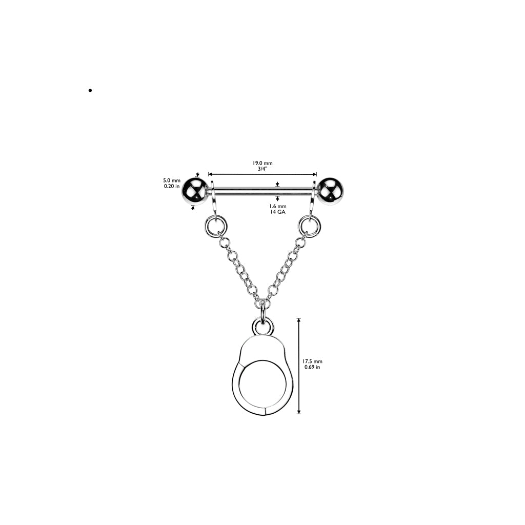 Handcuff Dangle Nipple Shield w/ Bar
