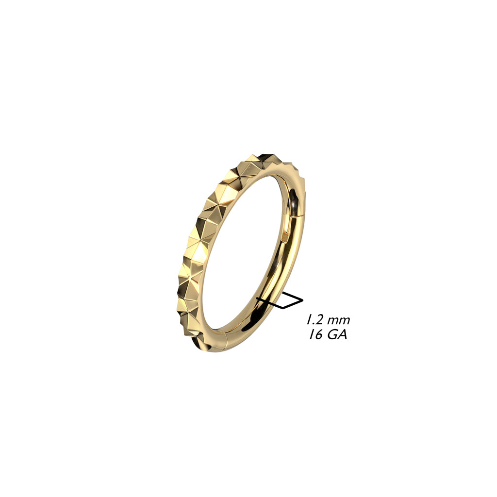316L Surgical Steel Outward Facing X Faceted Hinged Segment Ring - Pic&Mix The Body Jewellery Shop