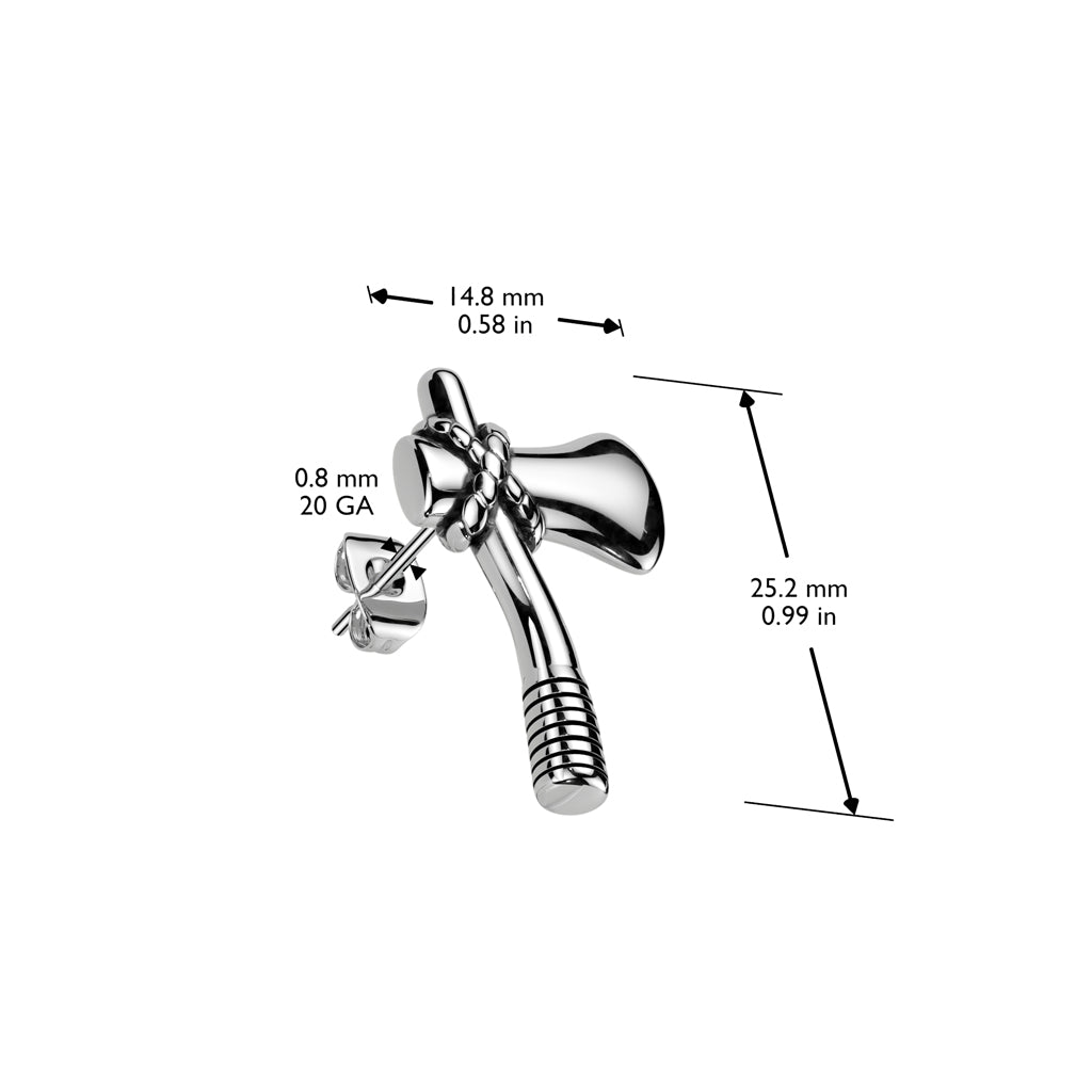 Pair of 316L Stainless Steel Axe Earrings