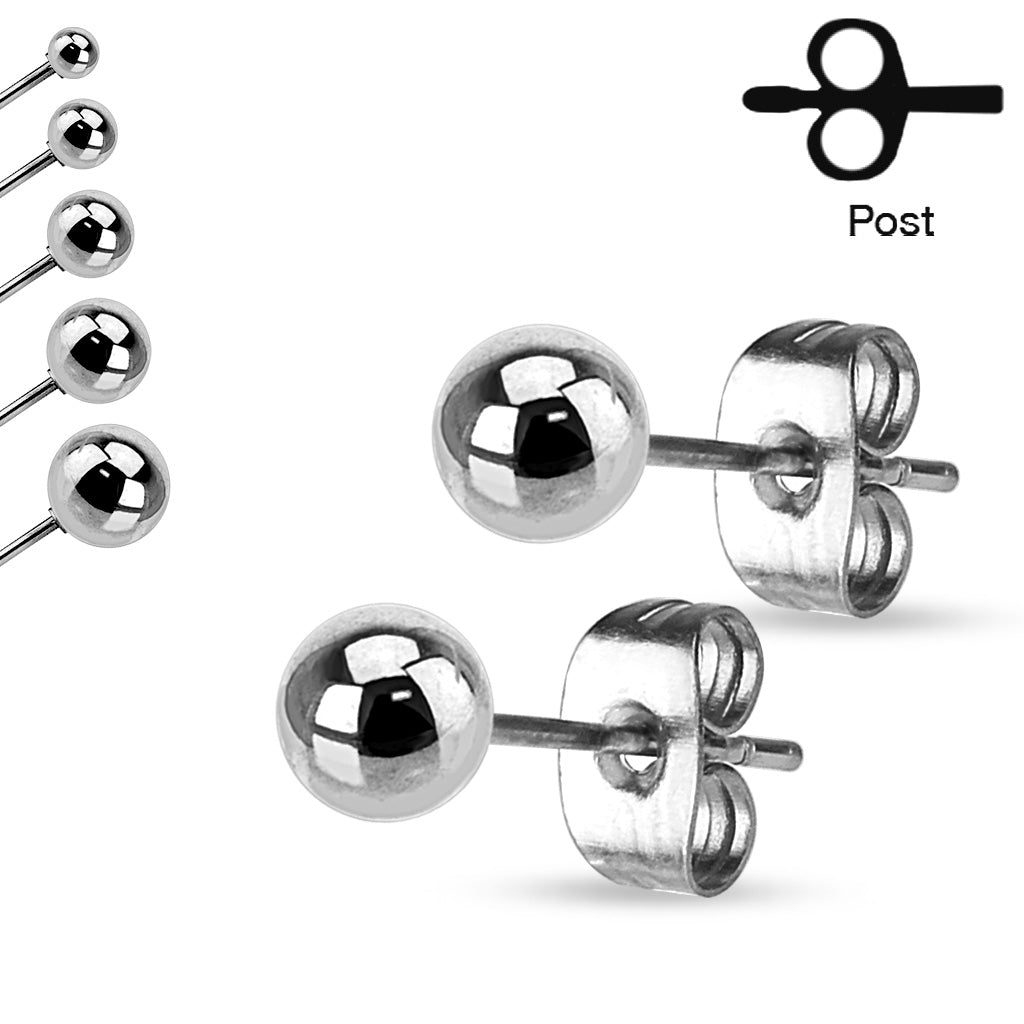316L Surgical Steel Ball Stud Earrings