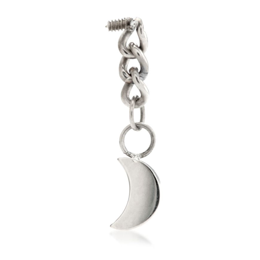 TI INTERNAL HANGING MOON CHAIN LABRET - Pic&Mix The Body Jewellery Shop