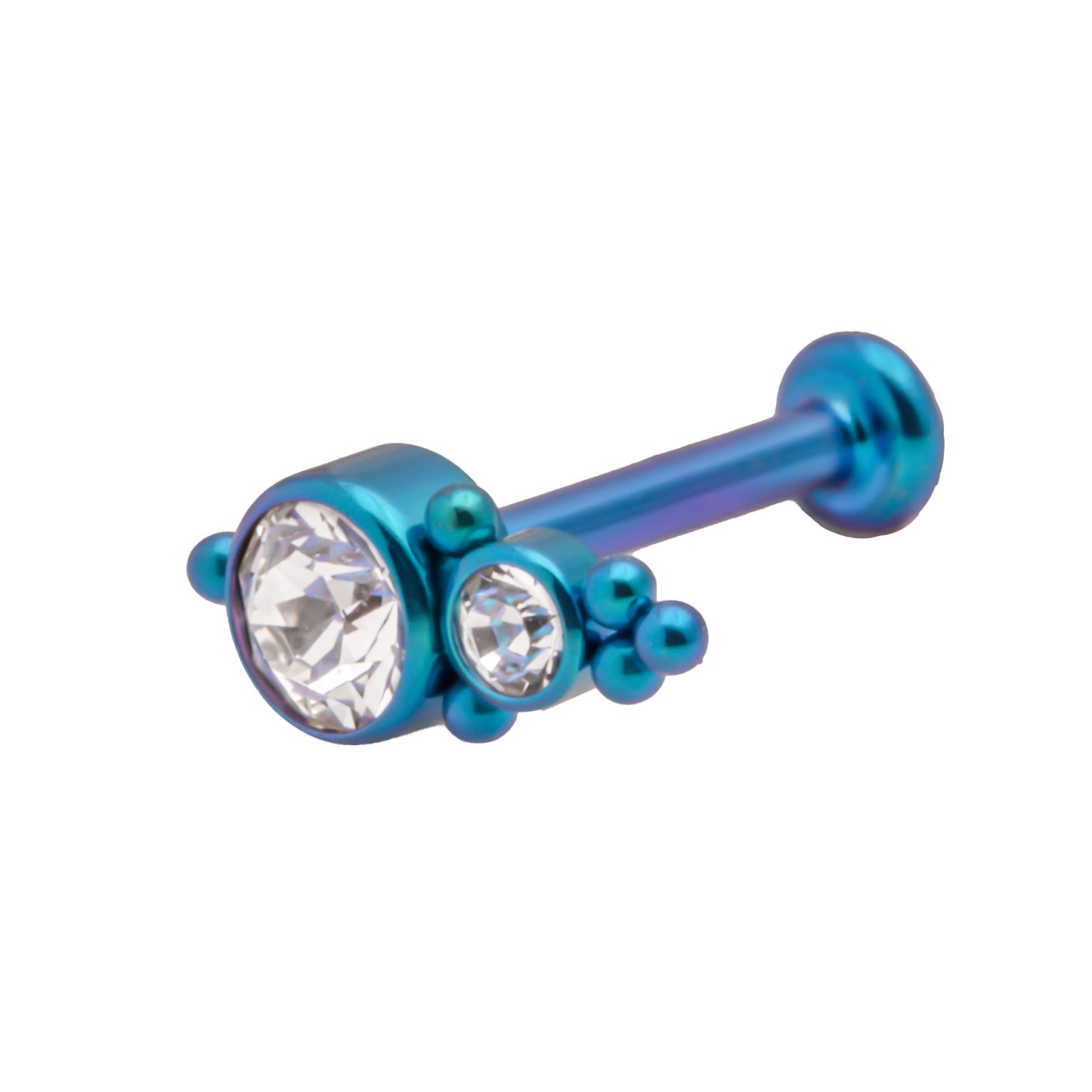 Ti Labrets - 1.2x8mm with clear crystals - Pic&Mix The Body Jewellery Shop