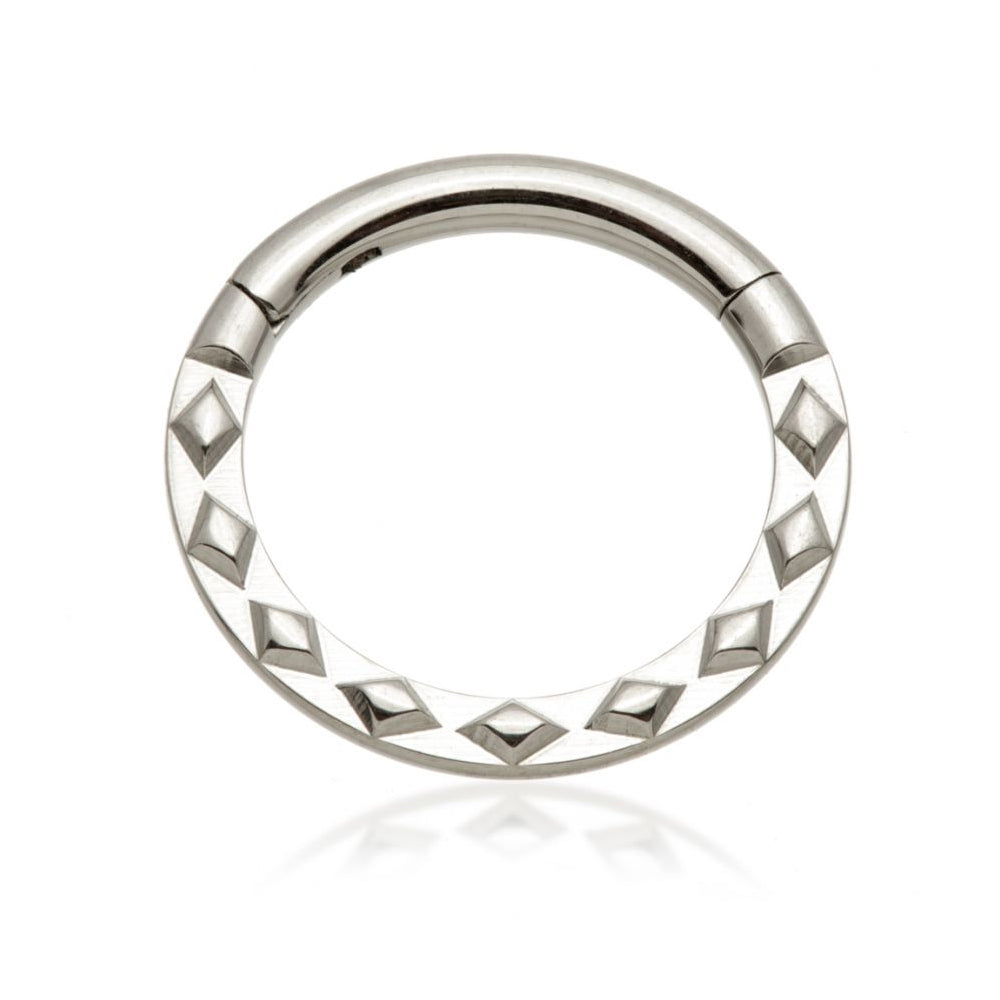 Daith/septum ring - little embossed diamonds - Pic&Mix The Body Jewellery Shop