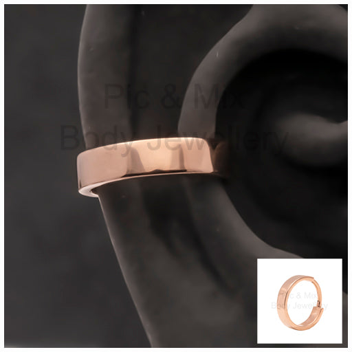 Rose Gold coloured steel conch ring 1.2x12mm x 3.5mm band - Pic&Mix The Body Jewellery Shop