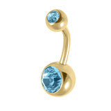 Titanium GP Double Gem Belly Bar - Pic&Mix The Body Jewellery Shop