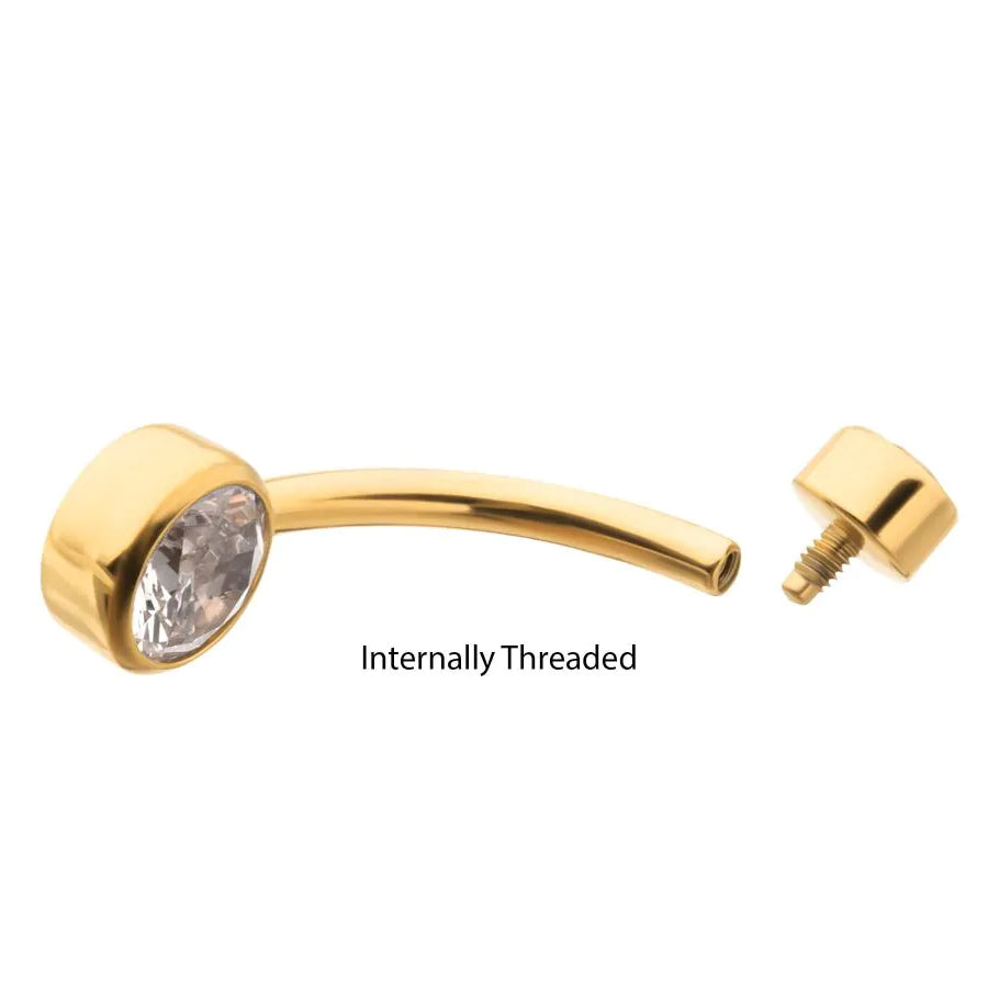Initial Piercing  - Mini Belly bar 24k Gold plated - Pic&Mix The Body Jewellery Shop