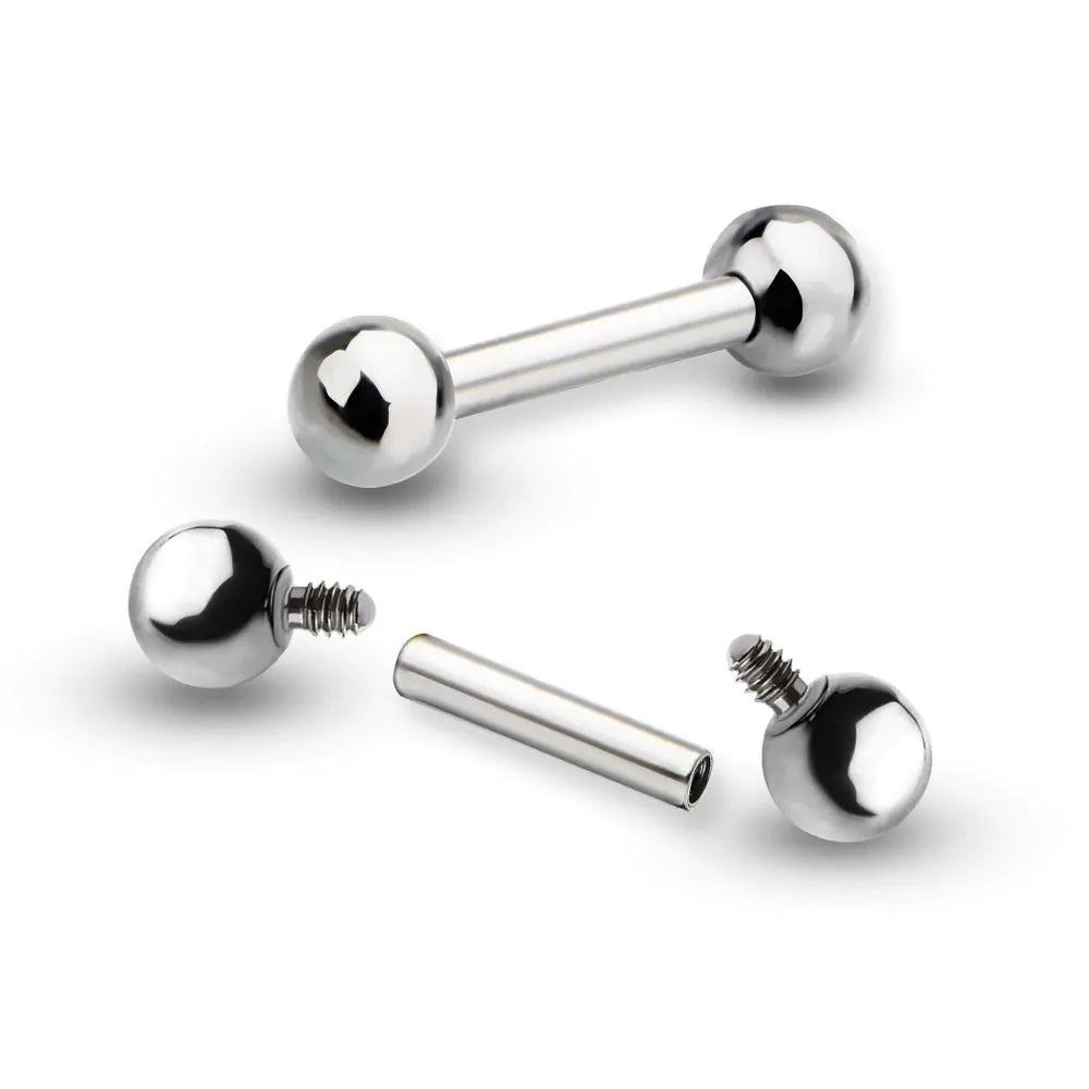 Initial Piercing  - Pair of Titanium Internally Threaded Micro Barbells - Pic&Mix The Body Jewellery Shop