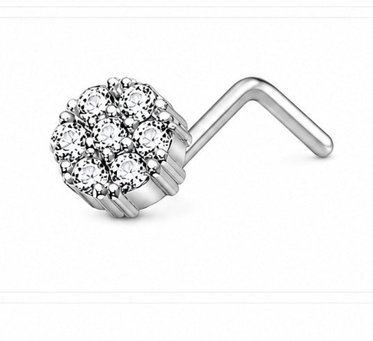 Assorted Crystal L Bend Decorative nose Studs
