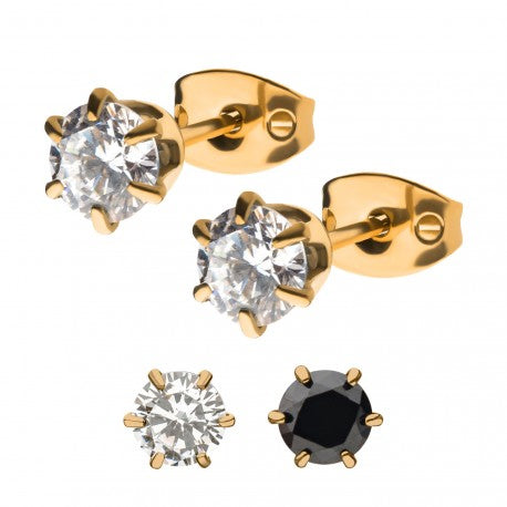 Initial Piercing  - 24k PVD titanium earrings - Pic&Mix The Body Jewellery Shop
