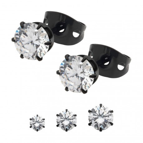 Initial Piercing  - Black PVD titanium earrings - Pic&Mix The Body Jewellery Shop