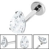 Titanium internal thread Pear drop labret - Pic&Mix The Body Jewellery Shop