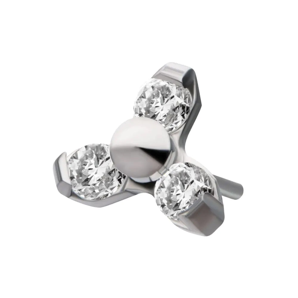 Initial Piercing  - Crystal Trinity Labret - Pic&Mix The Body Jewellery Shop