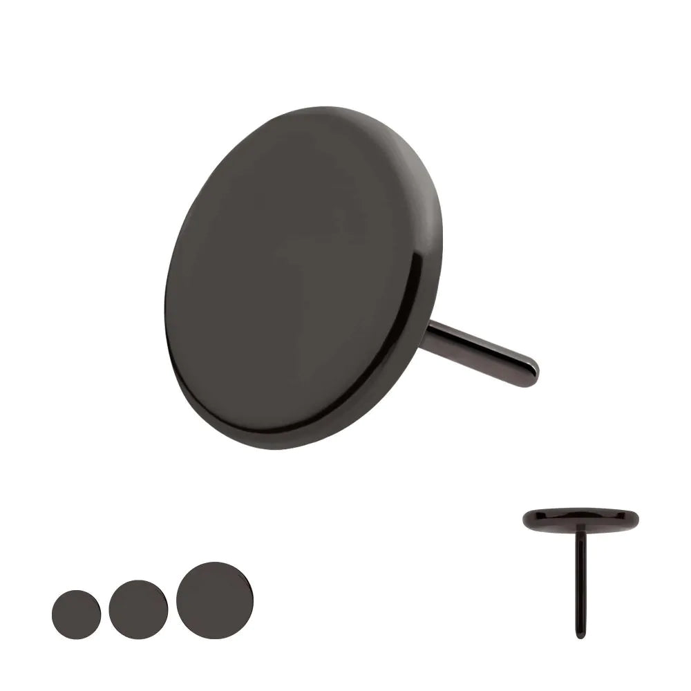 Initial Piercing  - Black PVD Titanium Threadless Flat 3mm Disc Top - Pic&Mix The Body Jewellery Shop