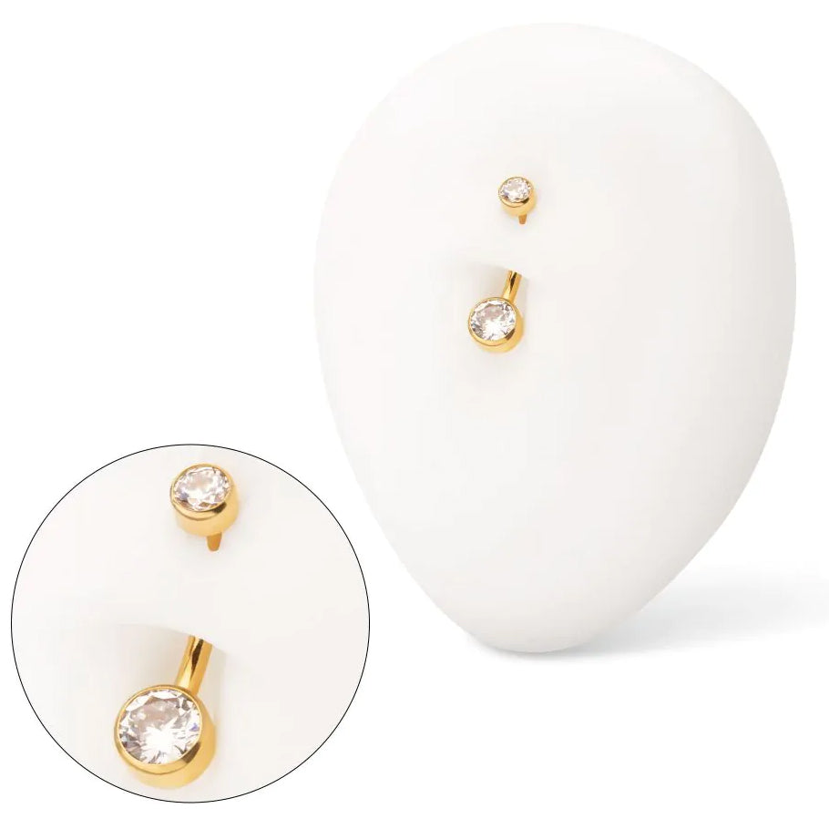 Initial Piercing  - Mini Belly bar 24k Gold plated - Pic&Mix The Body Jewellery Shop