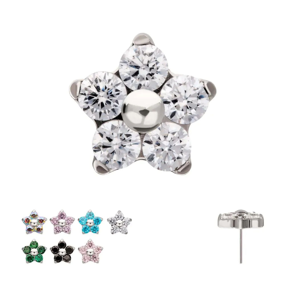 Initial Piercing  - Titanium 5 Petal flower - Pic&Mix The Body Jewellery Shop