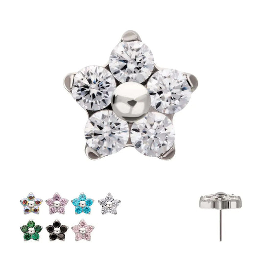 Initial Piercing  - Titanium 5 Petal flower - Pic&Mix The Body Jewellery Shop