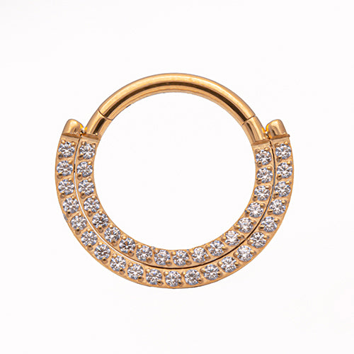 Multi gem High polish hinged ring