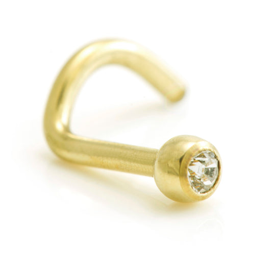 Dark Zircon Titanium swarovski crystal nose screw - Pic&Mix The Body Jewellery Shop