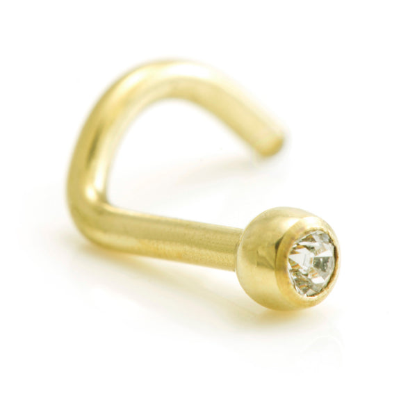 Dark Zircon Titanium swarovski crystal nose screw