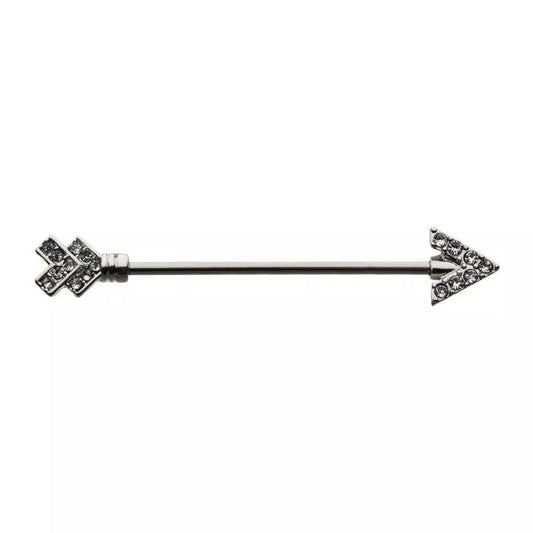 CZ Arrow 34mm Surgical Steel with Industrial - Pic&Mix The Body Jewellery Shop