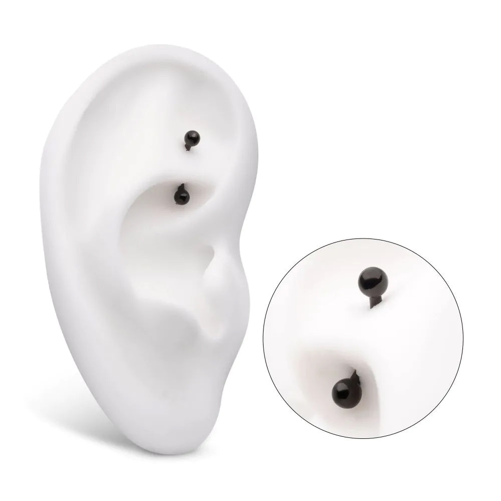 Initial Piercing  - Curved Bar for Rook Black PVD - Pic&Mix The Body Jewellery Shop