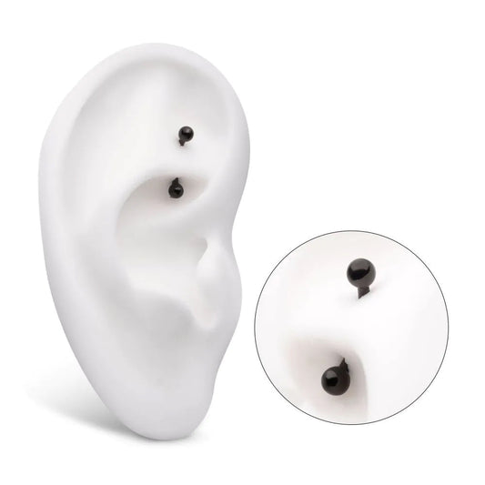 Initial Piercing  - Curved Bar for Rook Black PVD - Pic&Mix The Body Jewellery Shop