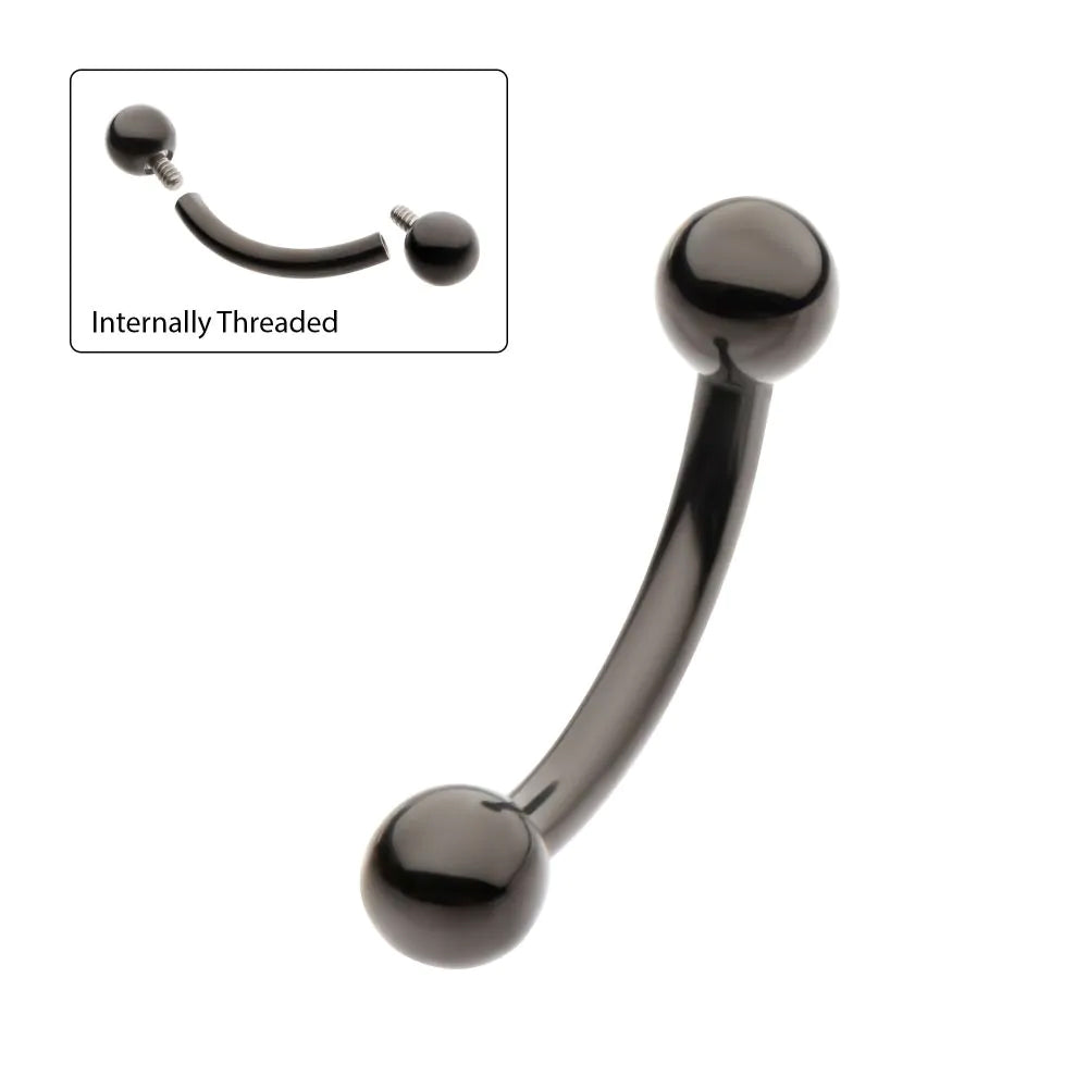 Initial Piercing  - Curved Bar for Rook Black PVD - Pic&Mix The Body Jewellery Shop