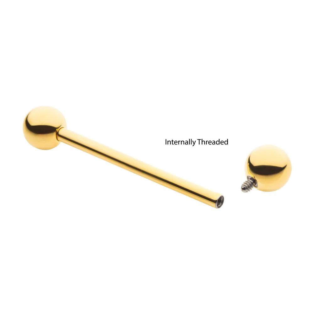 Initial Piercing - Tongue Piercing 24k gold PVD - Pic&Mix The Body Jewellery Shop
