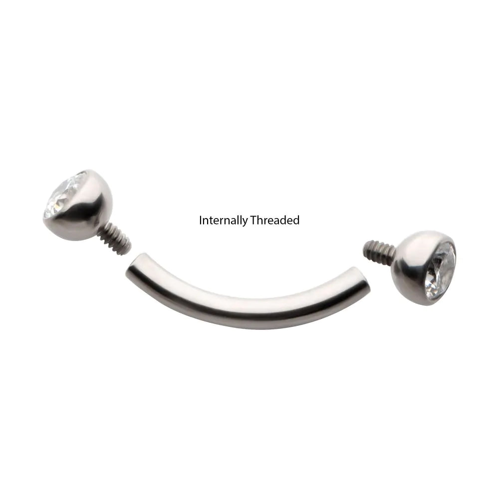 Initial Piercing  - Curved Bar for Rook CZ - Pic&Mix The Body Jewellery Shop
