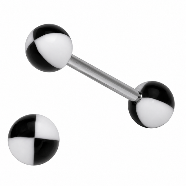 316L Surgical Steel Tongue Barbell Modern beach ball – Vibrant Glow Piercing Jewellery
