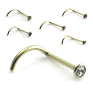 Dark Zircon Titanium swarovski crystal nose screw - Pic&Mix The Body Jewellery Shop