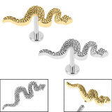 Surgical Steel push fit snake labret 1.2x8mm - Pic&Mix The Body Jewellery Shop