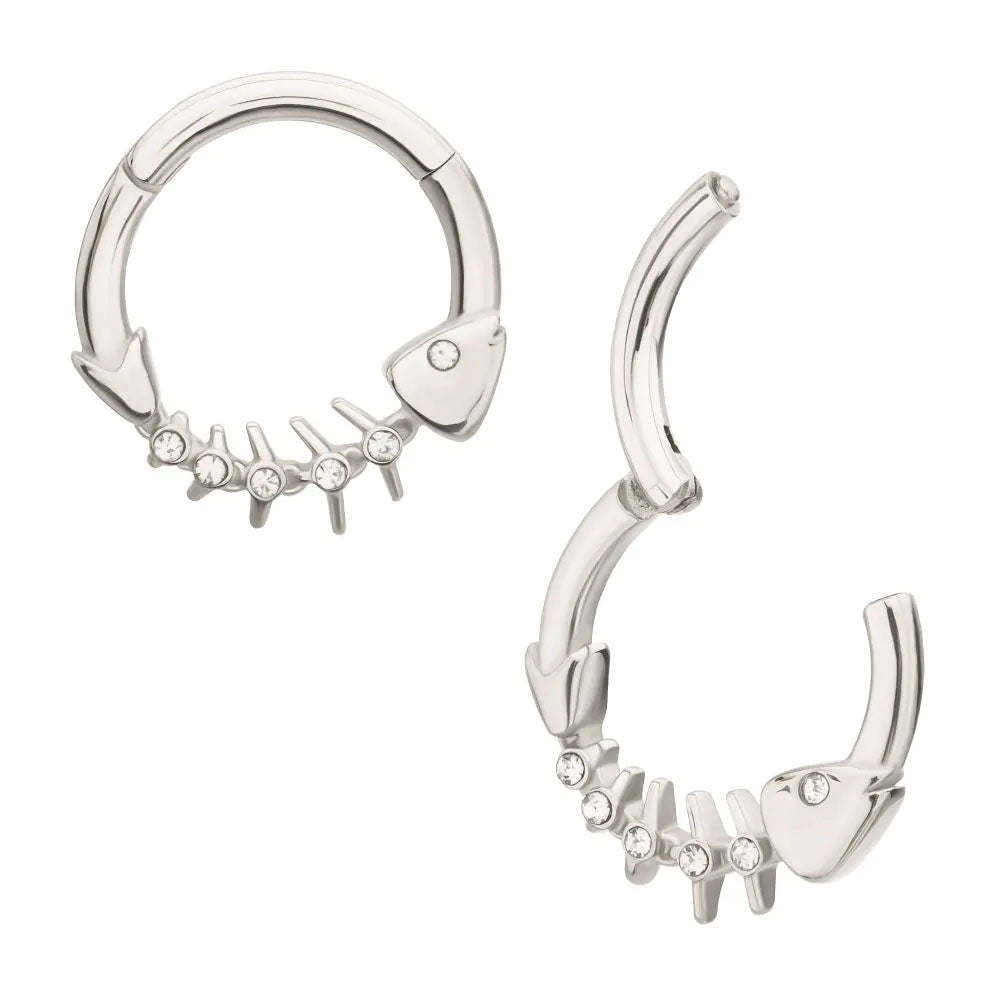 Fishbone Hinged ring 1.2x10mm - Pic&Mix The Body Jewellery Shop