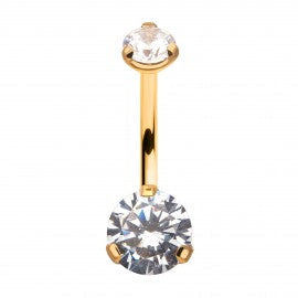 Initial Piercing  - 24K Gold Plate Belly Bar - Pic&Mix The Body Jewellery Shop