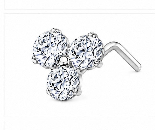Assorted Crystal L Bend Decorative nose Studs