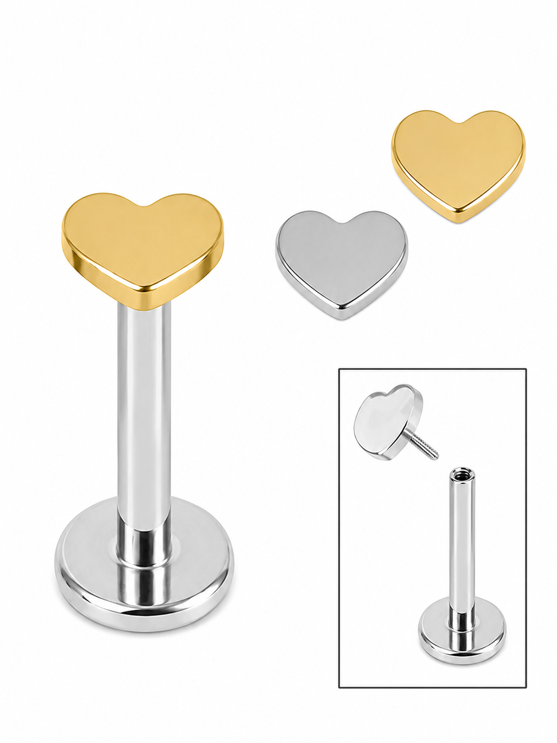 Initial Piercing - Heart labret