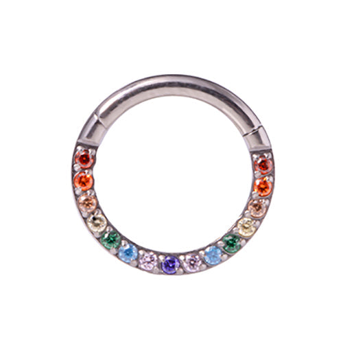 Initial Piercing  - Crystal Hinged Ring - Pic&Mix The Body Jewellery Shop