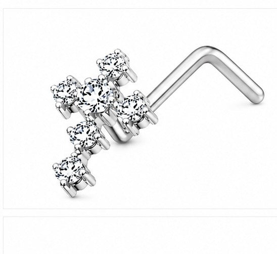 Assorted Crystal L Bend Decorative nose Studs