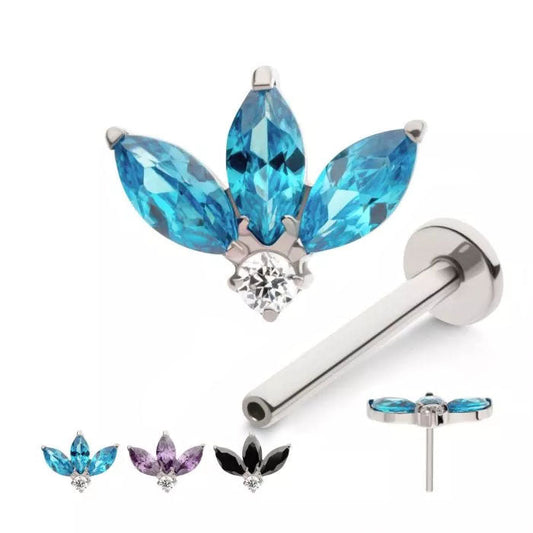 Initial Piercing  - Cluster Marquise assorted colour/cz fan - Pic&Mix The Body Jewellery Shop