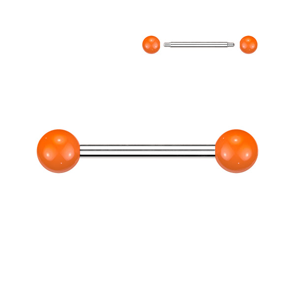 316L Surgical Steel Barbells With Solid Colored Acrylic Balls