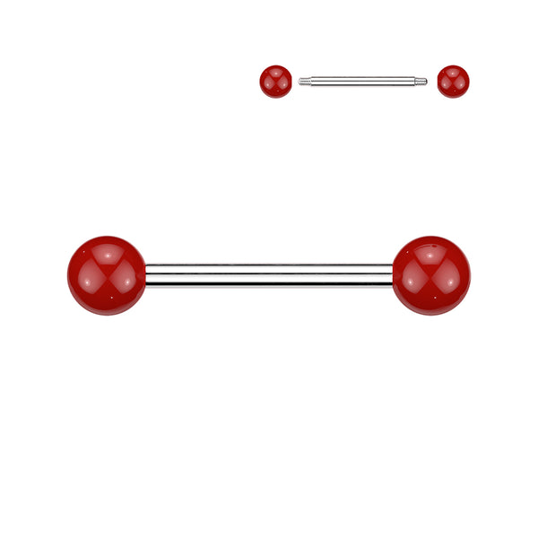 316L Surgical Steel Barbells With Solid Colored Acrylic Balls
