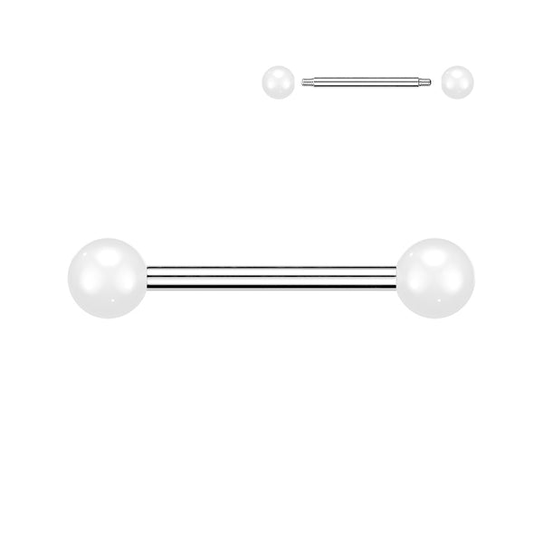 316L Surgical Steel Barbells With Solid Colored Acrylic Balls
