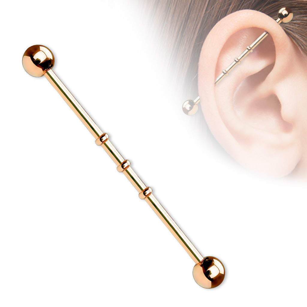 Industrial Bar 1.6x38mm notches - Pic&Mix The Body Jewellery Shop