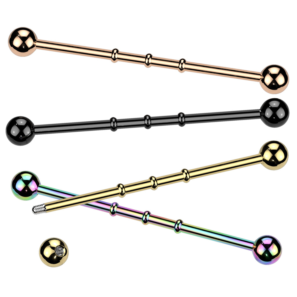 Industrial Bar 1.6x38mm notches - Pic&Mix The Body Jewellery Shop