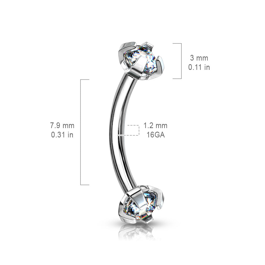 Claw set Curved Barbells - Pic&Mix The Body Jewellery Shop