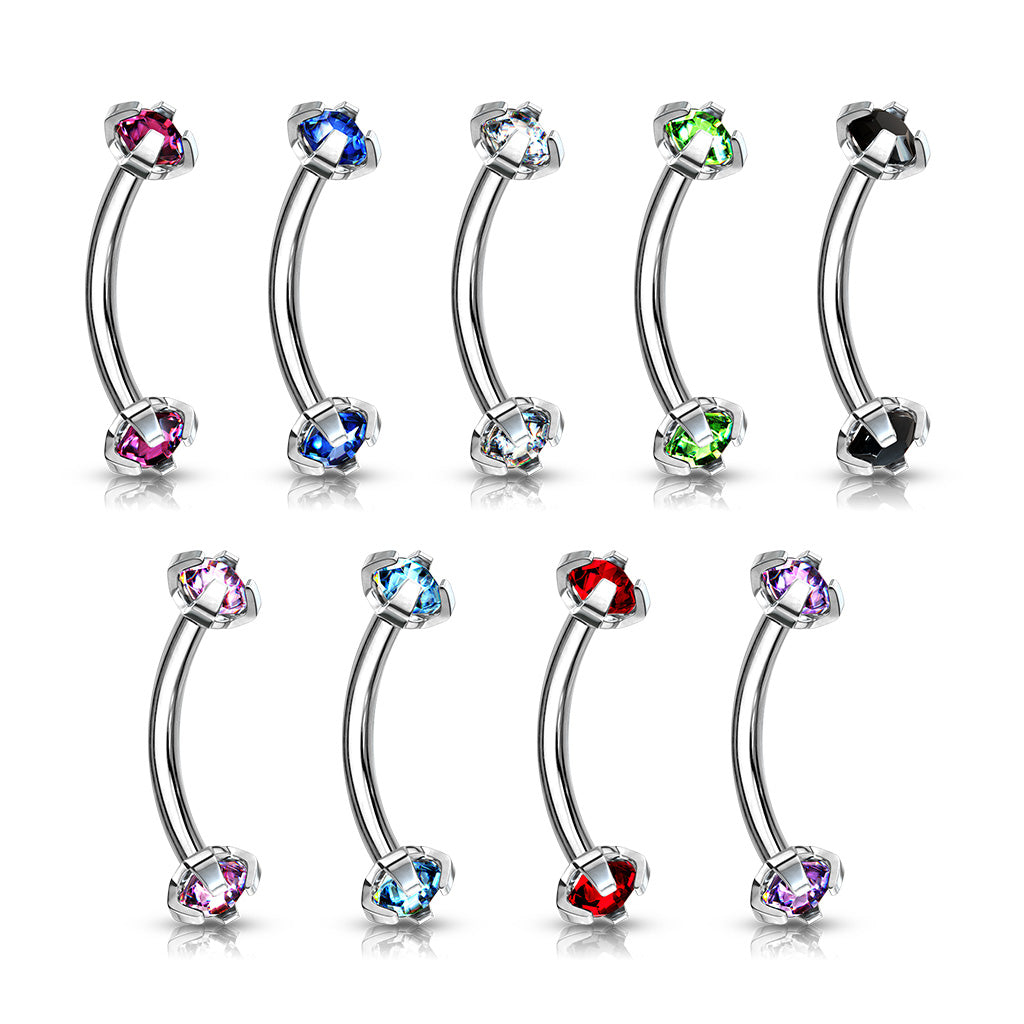 Claw set Curved Barbells - Pic&Mix The Body Jewellery Shop