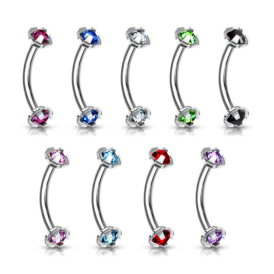 Claw set Curved Barbells - Pic&Mix The Body Jewellery Shop