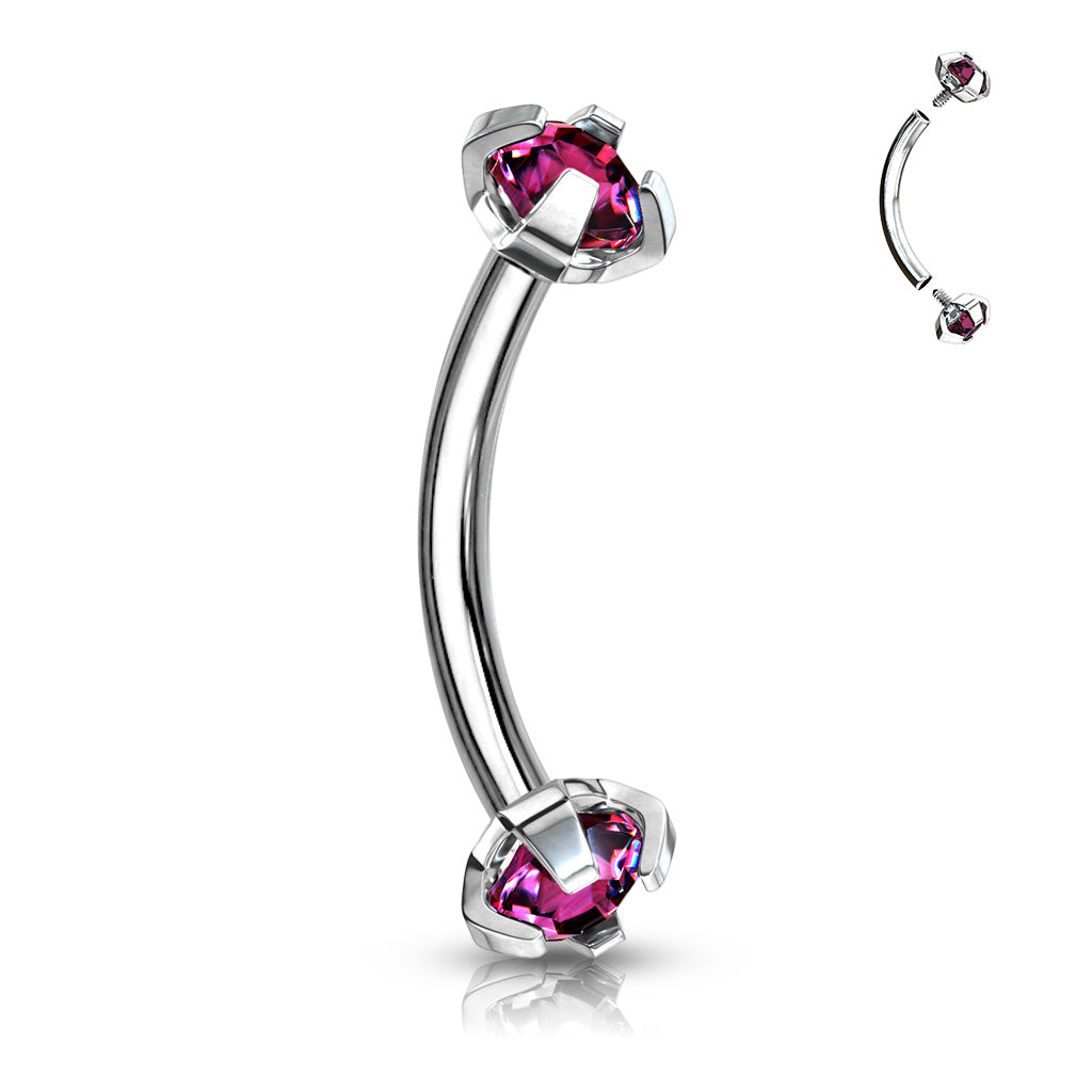 Claw set Curved Barbells - Pic&Mix The Body Jewellery Shop