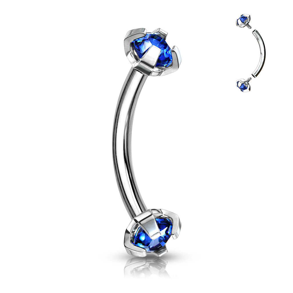 Claw set Curved Barbells - Pic&Mix The Body Jewellery Shop